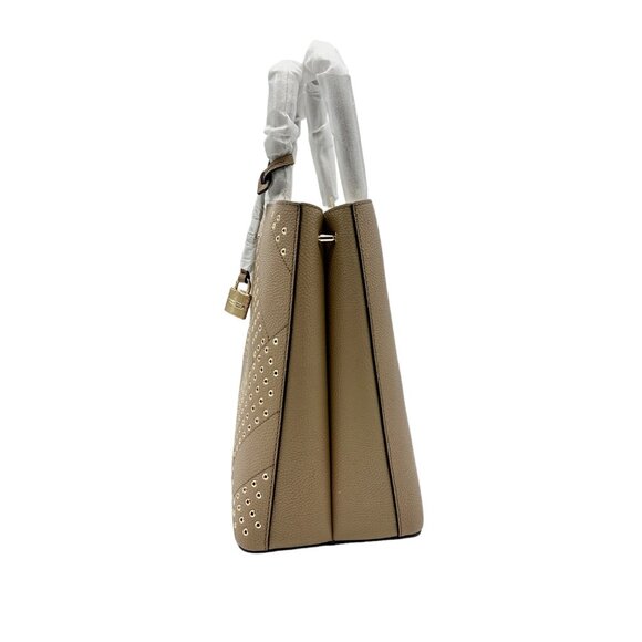 MICHAEL Michael Kors Adele Large Tan Leather Tote Handbag with Grommets - Picture 5 of 12